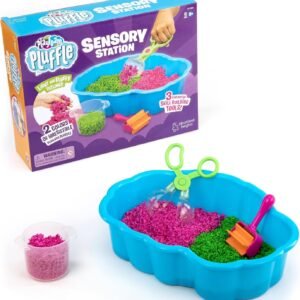 Educational Insights Pluffle Sensory Station – Tactile Sensory Toys for Toddlers 3-4, Mess Free Slime Alternative, Satisfying Foam Sand Bin Filler, All-in-One Kit with Tools and Supplies