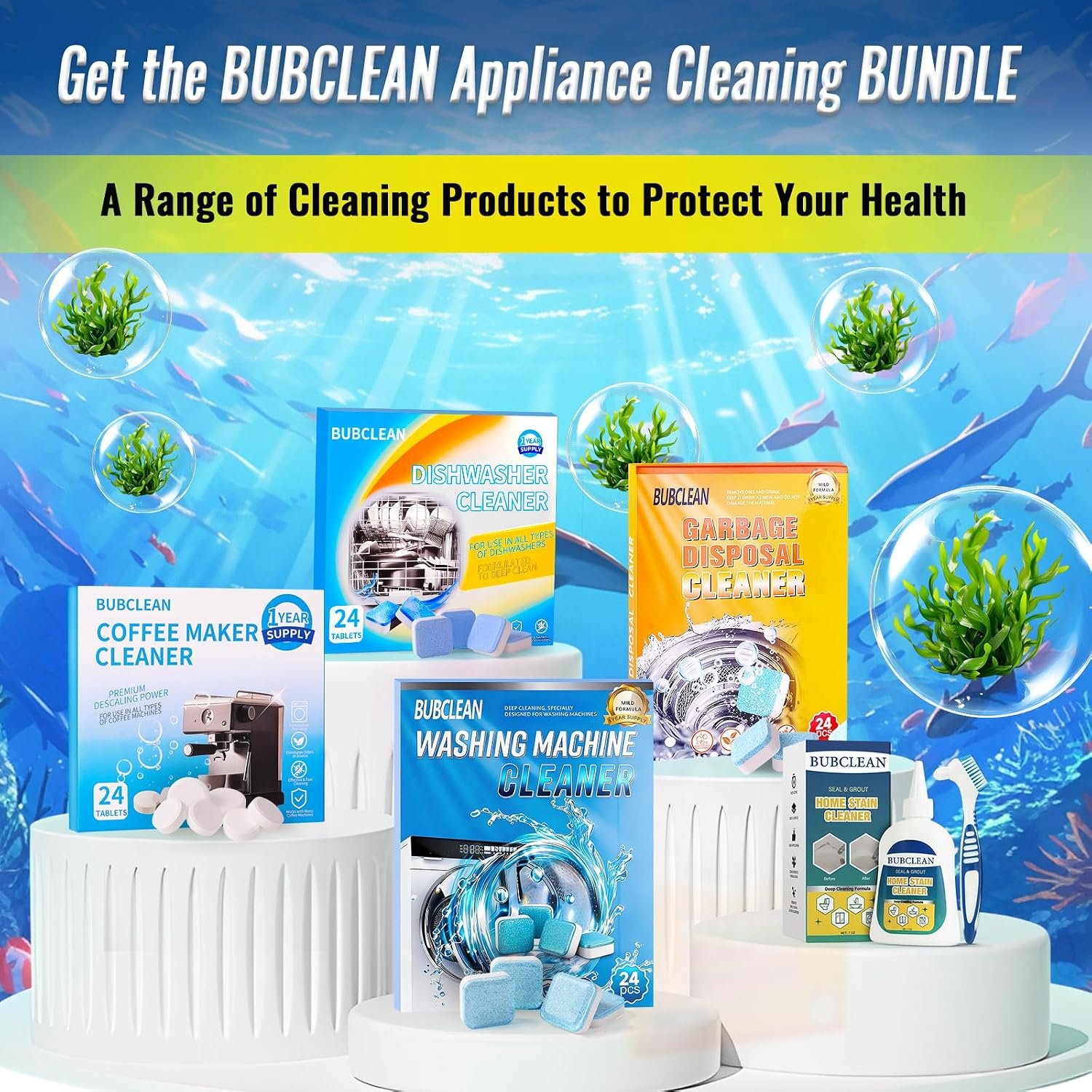 24 pack Washing Machine Cleaner Descaler, Deep Cleaning Tablets for Front Loader, Top Load & HE Washer, Septic Safe Odor & Water Buildup Removal, Clean Drum & Laundry Tub Seal - Image 6