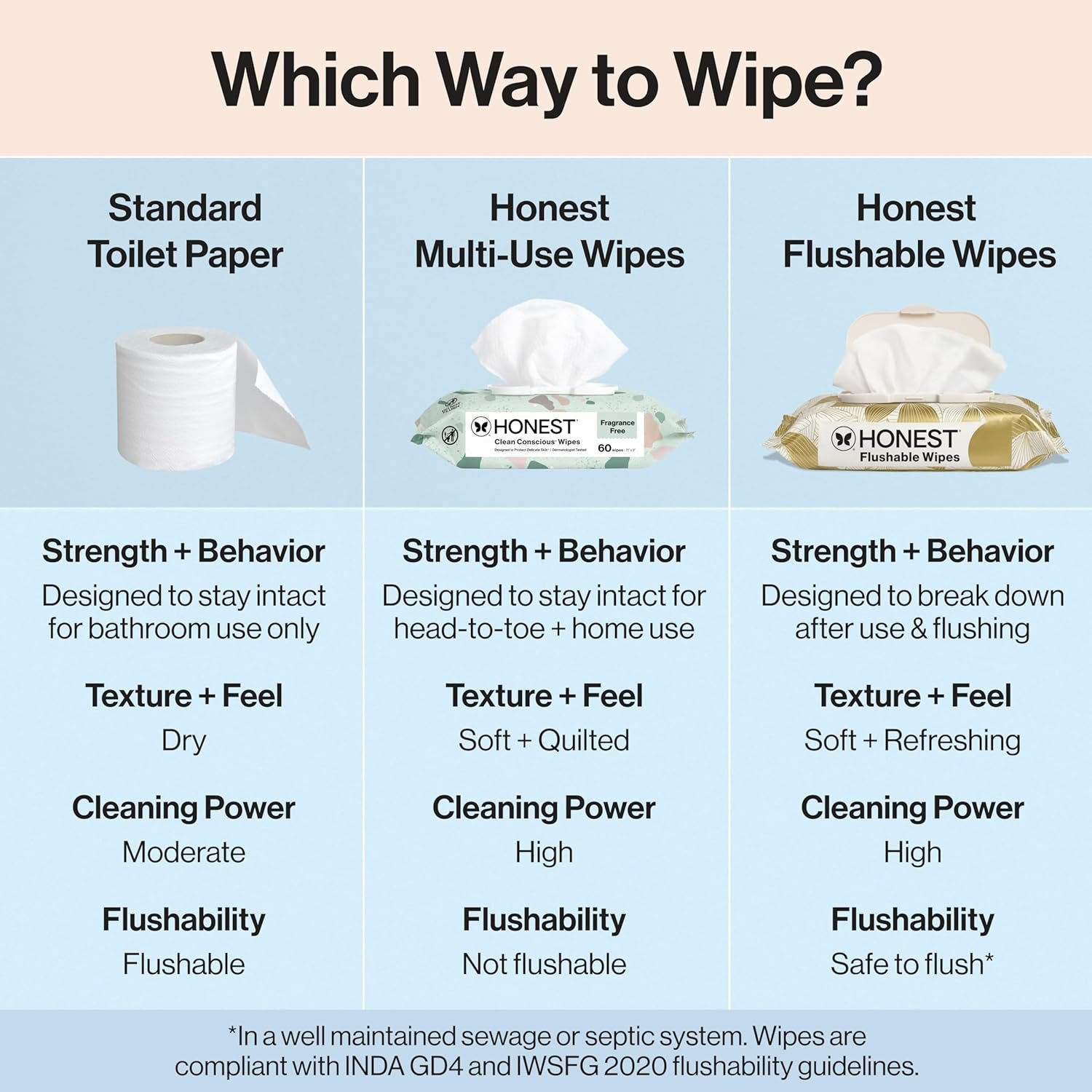 The Honest Company Flushable Wipes for Sensitive Skin, Hypoallergenic, Fragrance-Free, Gilded Wings Design, 126 Count - Image 6