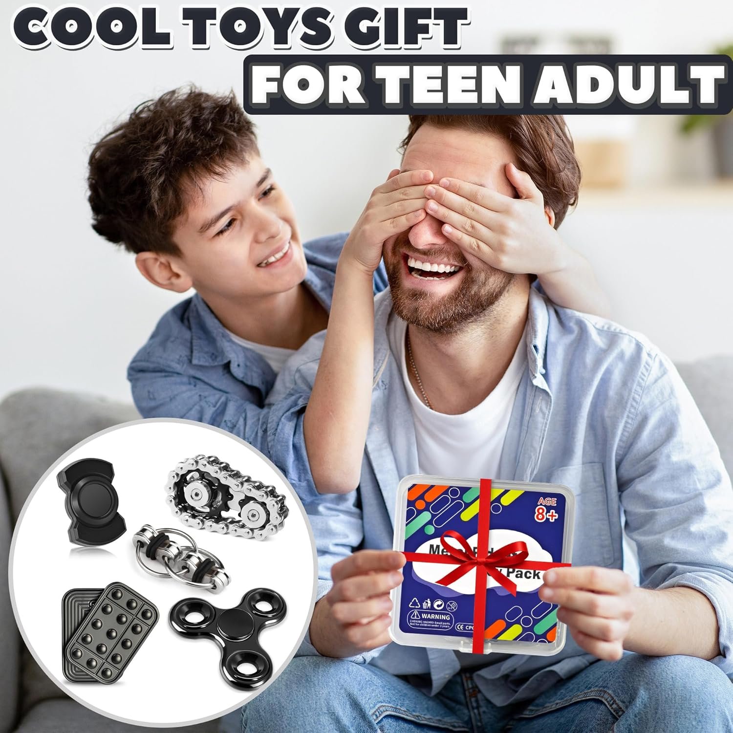 5 Pcs Fidget Toys Adults & Teen Metal Fidgets Spinner for Teens Boys Magnetic Slider Cool Gadgets Office Desk Toy Stress Relief Sensory Items Figette for Classroom Autism ADHD Anxiety Gifts - Image 6