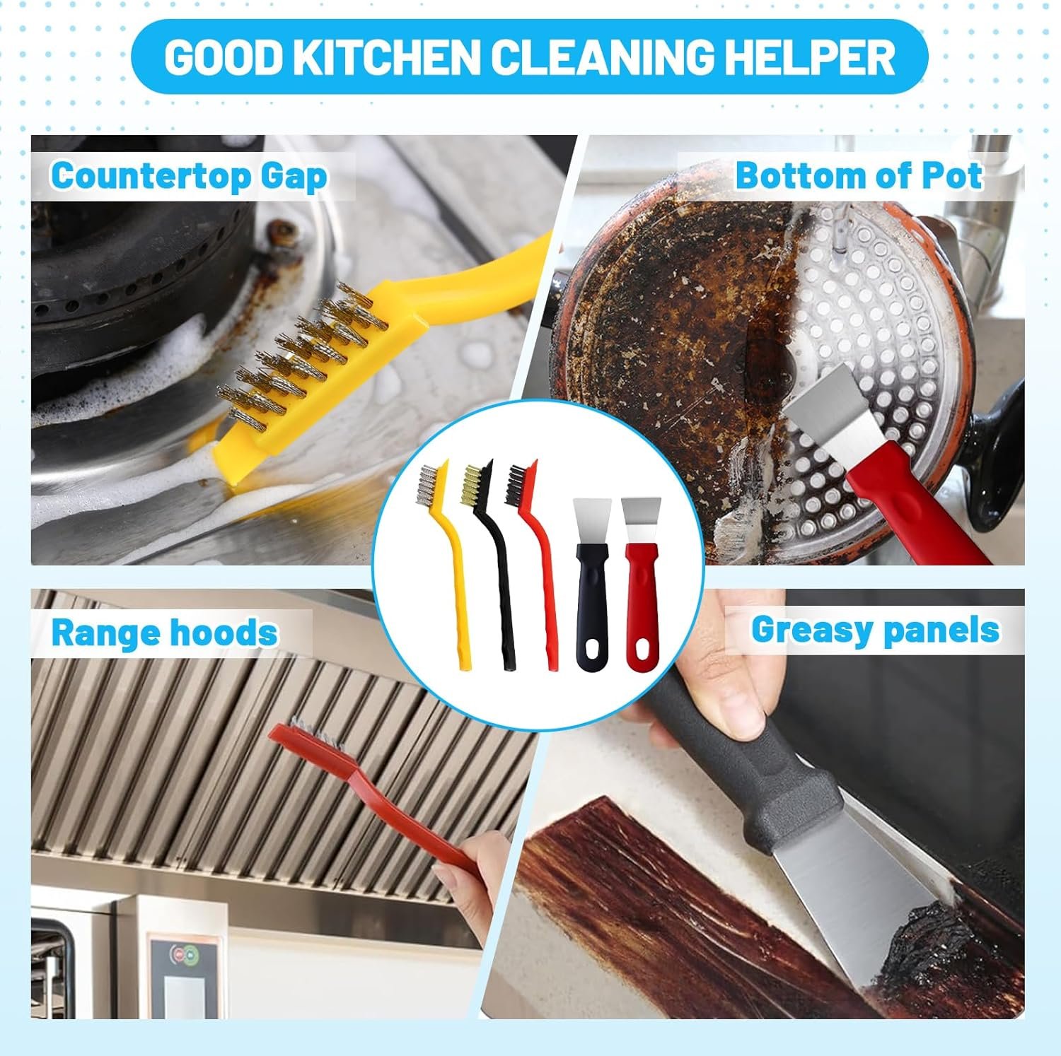 16Pcs Crevice Cleaning Brush Set, Hard Bristle Scrub Brushes Tools for Deep Cleaning Gap,Window Groove Cleaning Brush for Sliding Door, Sill, Tile Lines, Shutter, Corner, Sink, Teapot, Bottle (16 Pcs) - Image 3