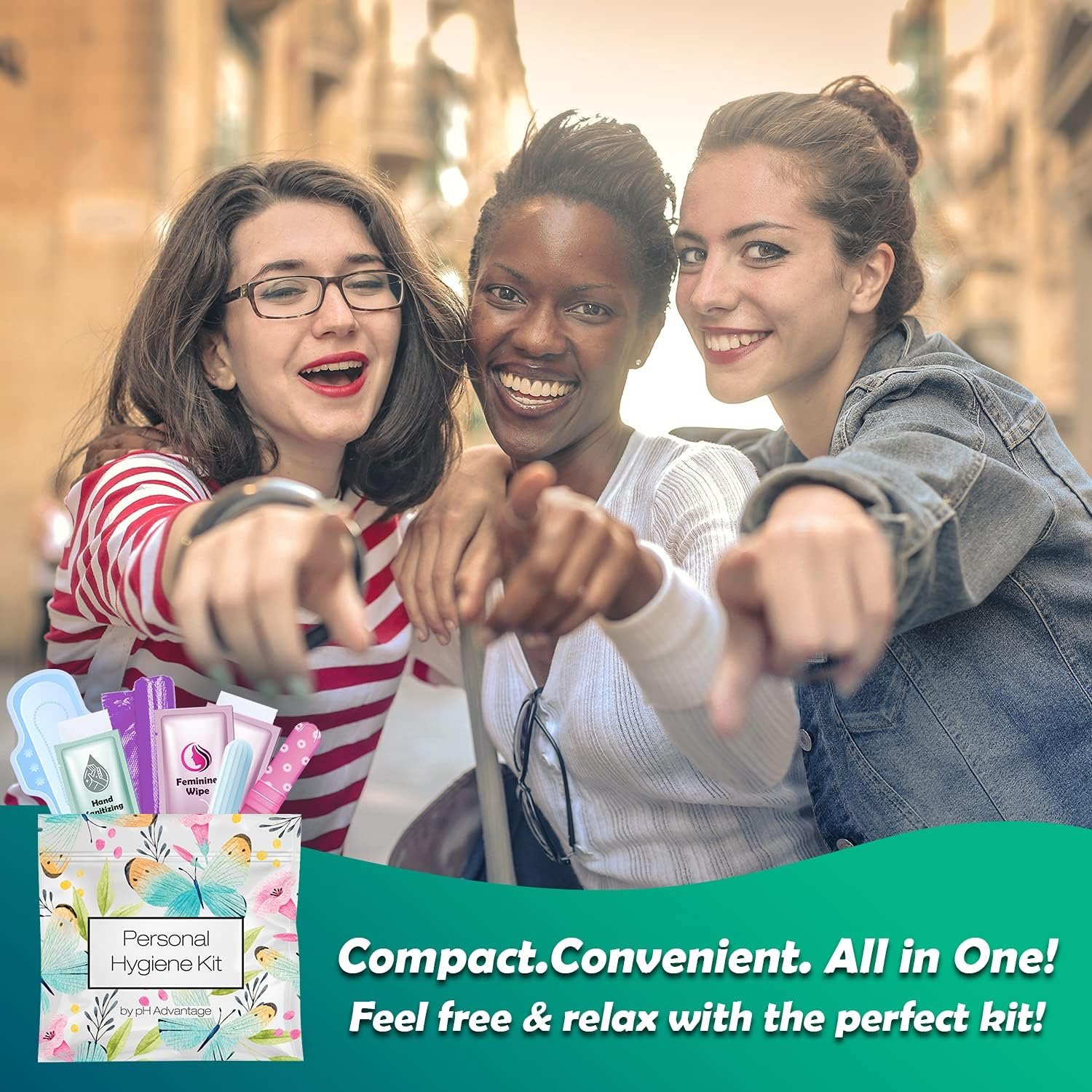 Menstrual Kit All-in-One 10 Pack | Convenience on The Go | Period Kit Pack for Travelling, Tweens & Teenager | Individually Wrapped Feminine Hygiene Product (Butterflies) - Image 4