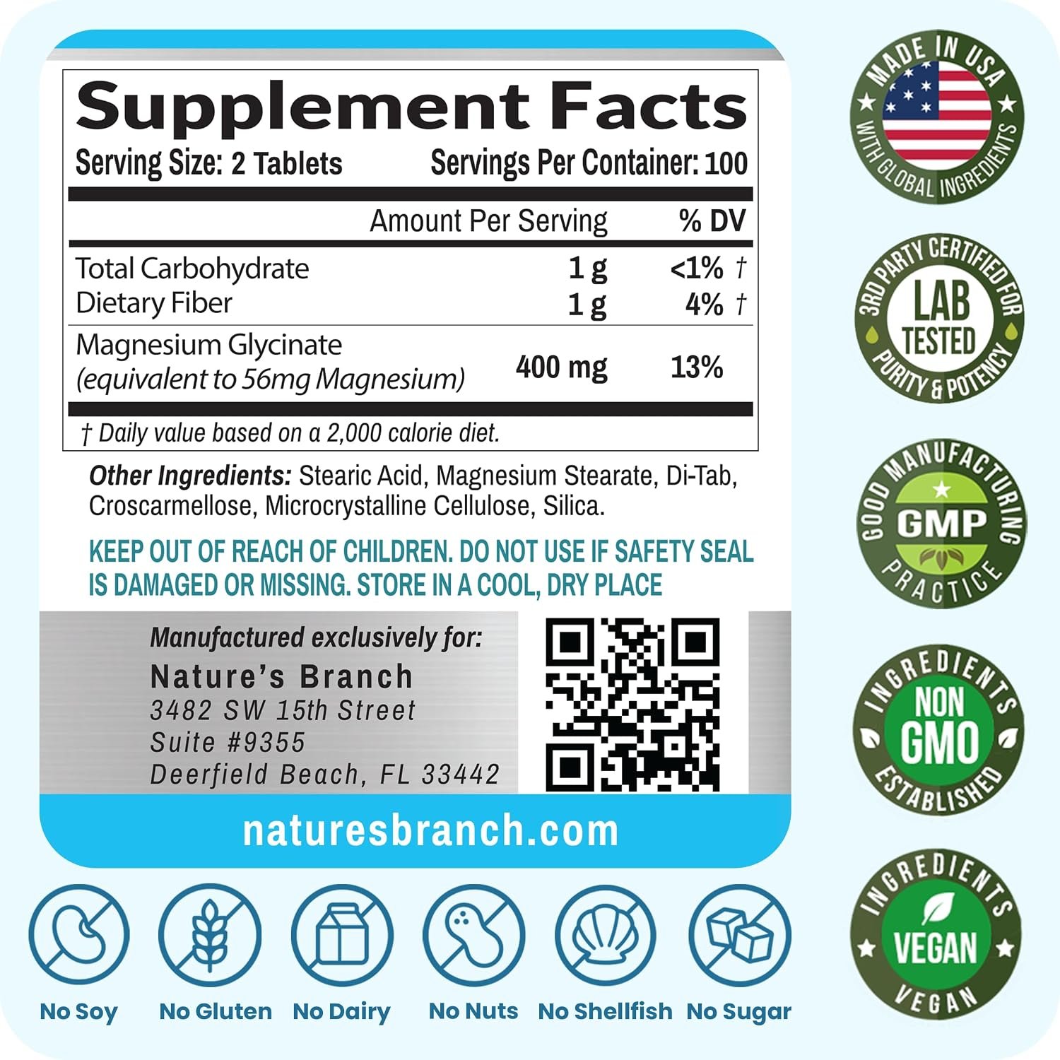 Magnesium Glycinate 400mg | 200 Tablets | High Absorption Mag Supplements for Sleep, Leg Cramps, Heart, Muscle, Calm | Non Buffered Bisglycinate, Extra Strength for Women and Men, Tablets Not Capsules - Image 6