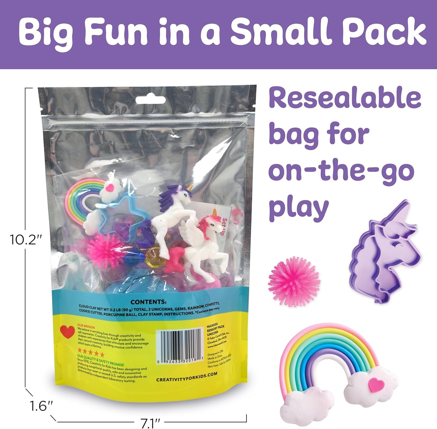 Creativity for Kids Sensory Pack: Unicorn | Screen Free Summer Activities | Sensory Toys for Toddlers | Unicorn Gifts for Girls, Toddler Activities Easy on the Go (Ages 3+) - Image 8