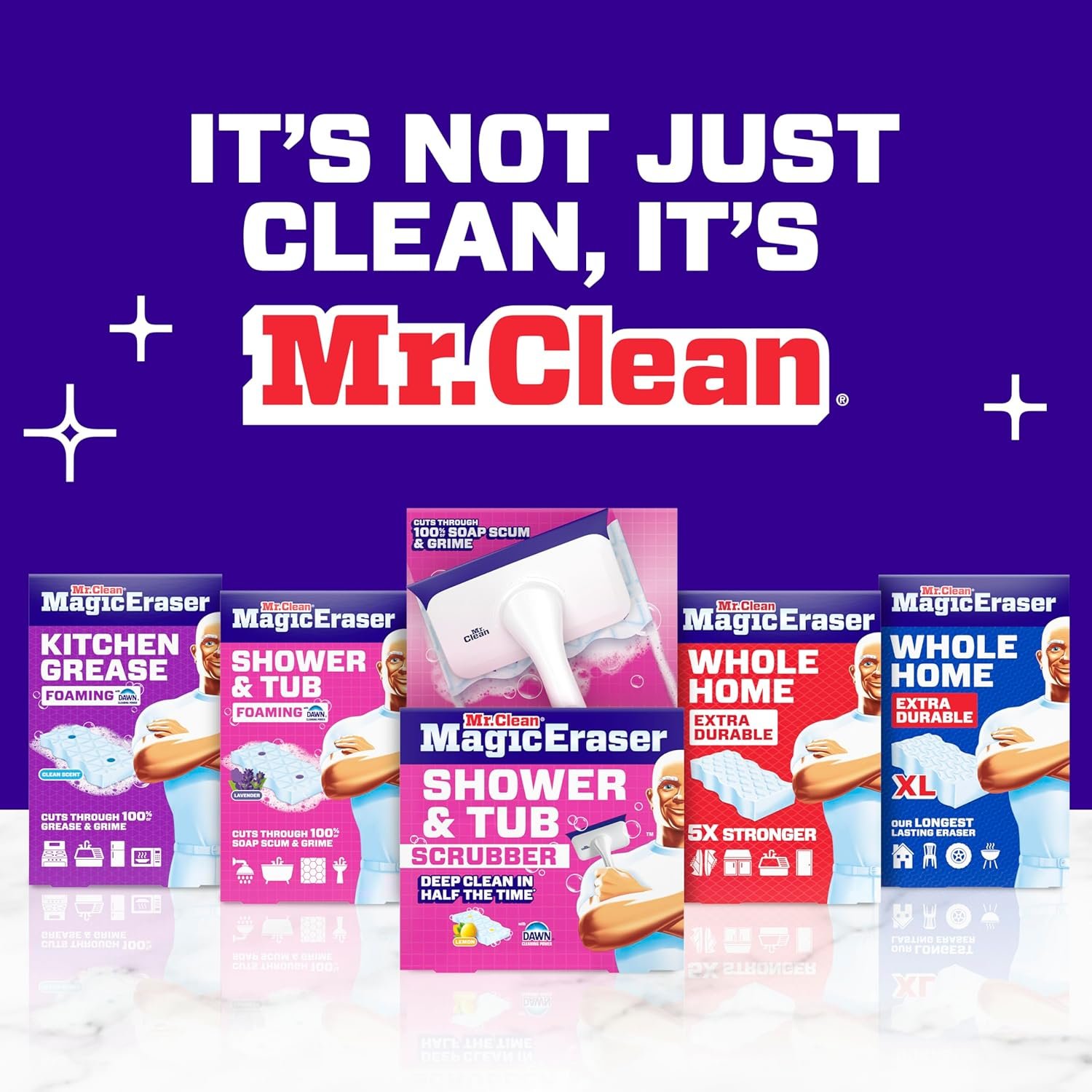 Mr. Clean Magic Eraser Sponge, All Purpose Cleaner, Cleaning Scrubber, Wall, Sneaker, Kitchen, Bathroom, Shower Cleaning Supplies, Melamine Sponge, Cleaning Pads, Whole Home Extra Durable, 12ct - Image 9