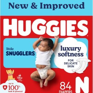Huggies Size Newborn Diapers, Little Snugglers Baby Diapers, Size Newborn (up to 10 lbs), 84 Count, Packaging May Vary
