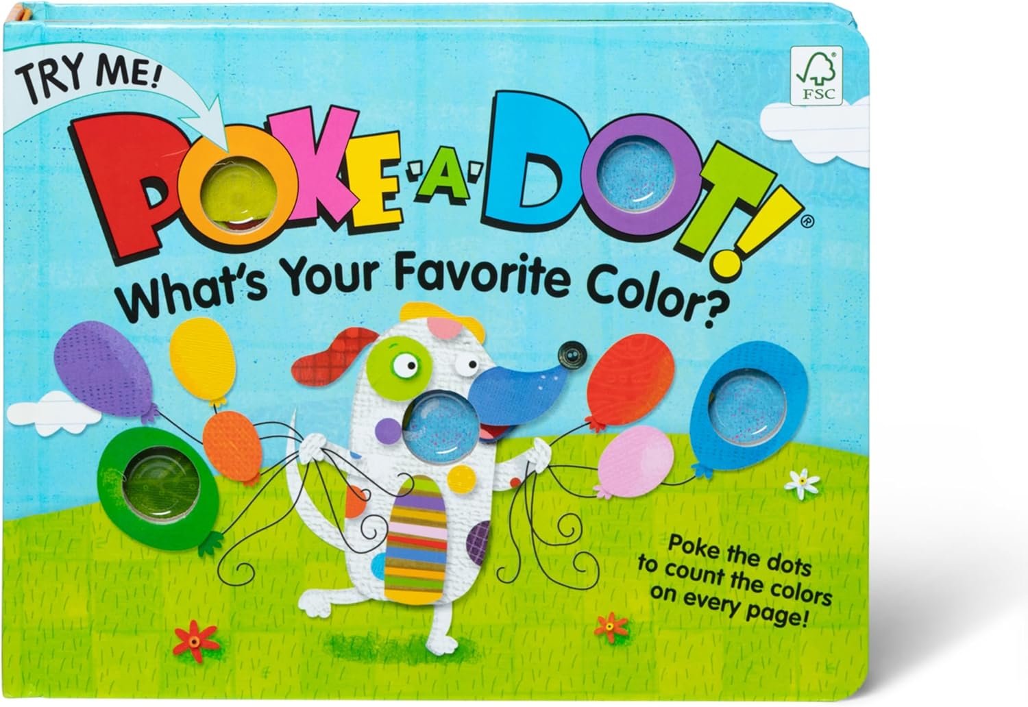 Melissa & Doug Poke-a-Dot! What’s Your Favorite Color? Interactive Children's Board Book with Buttons to Pop, Educational Sensory Toy for Toddlers & Preschoolers Ages 3+ - FSC Certified