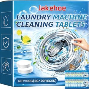 Washing Machine Cleaner Tablets 12 Count for Odor & Residue Buildup, For Front Load, Top Load & He Washers, Monthly Maintenance Descaling Tablets for Cleaner Drum & Fresher Laundry (12pcs)