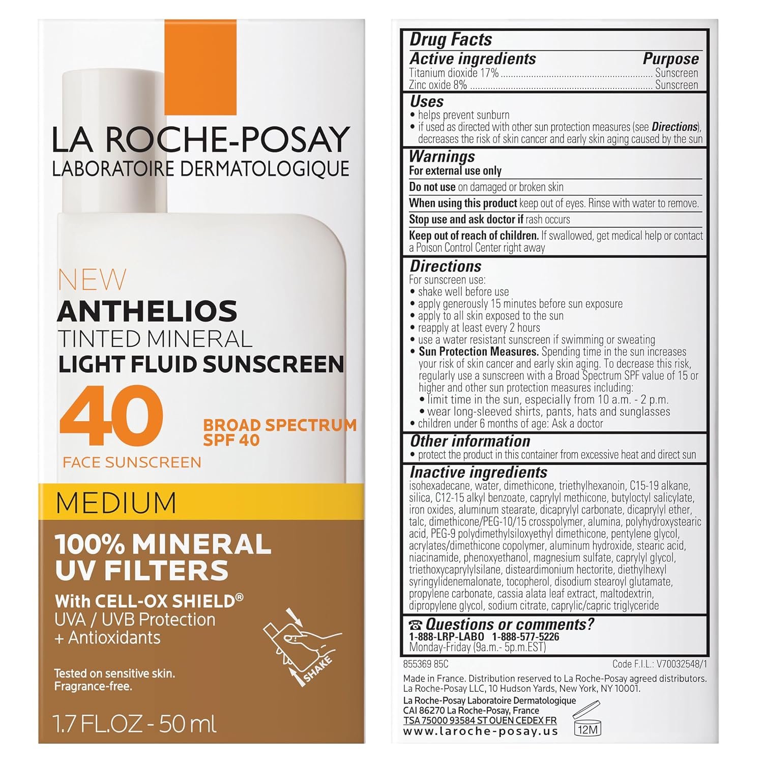 La Roche-Posay Anthelios Sunscreen SPF 40, Ultra-Light Fluid Broad Spectrum SPF 40, Face Sunscreen with Titanium Dioxide Mineral, Lightweight & Fast-Absorbing, Oil-Free, Matte Finish - Image 7