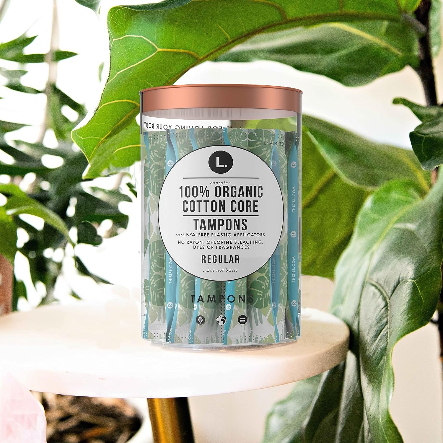 L. Cotton Tampons Regular Absorbency, Contains an Organic Cotton Core, Made Without Synthetic Pesticides, or Fragrances 84 Count (2 Packs of 42) - Image 8