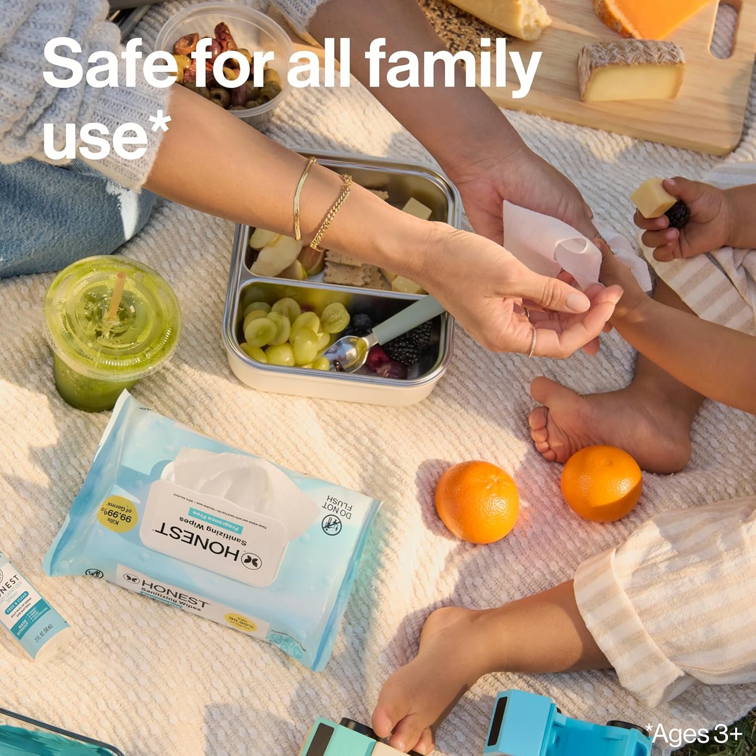 The Honest Company Fragrance-Free Sanitizing Alcohol Wipes, Antibacterial with Aloe, Kills 99% of Germs, 150 Count - Image 9