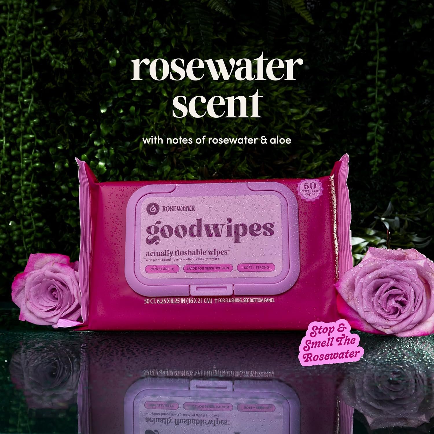 goodwipes Flushable Wipes for Adults - Rosewater Butt Wipes for Women & Men, Septic Safe, Toilet & Bathroom Essentials, Extra Large, 318 Count (6 Packs and 1 Travel Pack) - Image 9