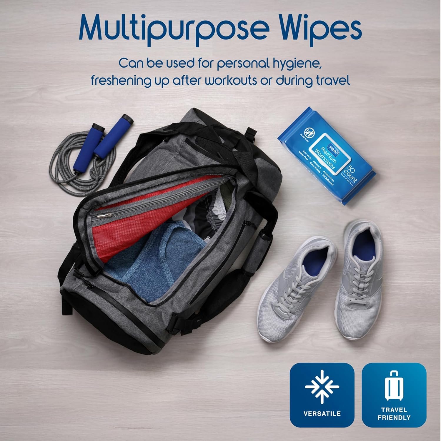 Inspire Adult Wet Wipes, Wash Cloths | Adult Wipes for Incontinence & Cleansing for Elderly, 8"x12" (500CT (10 PACKS OF 50)) - Image 7