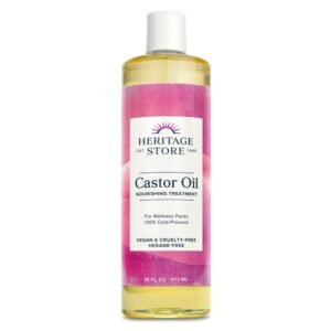 HERITAGE STORE Castor Oil Nourishing Hair Treatment – Deep Hydration for Healthy Hair Care, Skin Care, Lashes and Brows, Castor Oil Packs – Cold Pressed, Hexane Free, Vegan, 60-Day Guarantee, 16oz