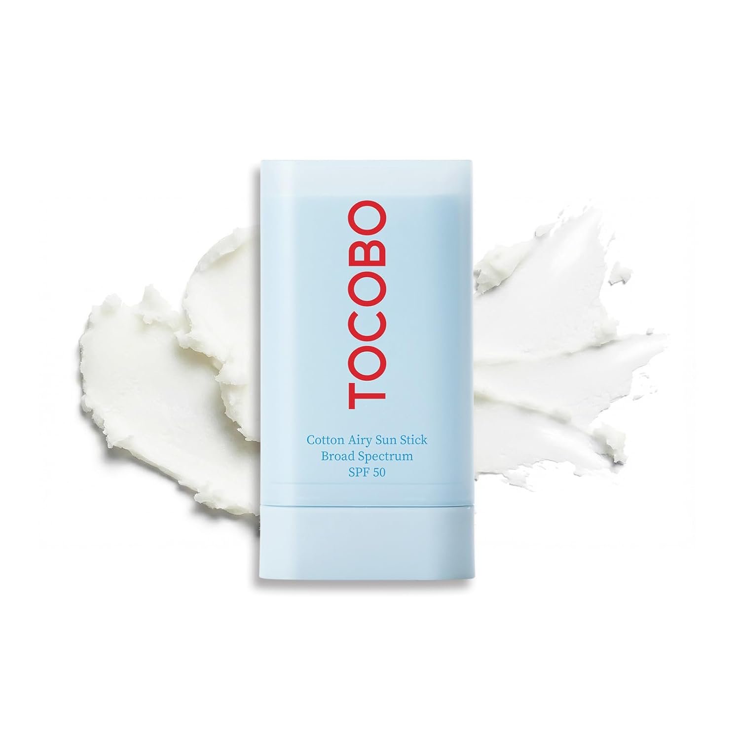 TOCOBO Cotton Airy Sun Stick SPF 50 Broad Spectrum Korean Matte Sunscreen Stick for Face - Travel Size Sebum Control Sunblock -Vegan, Lightweight, 0.67 oz (1single pack)