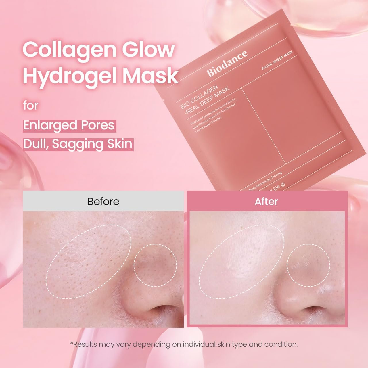 BIODANCE Bio-Collagen Real Deep Mask, Hydrating Overnight Hydrogel Face Mask, Pore Minimizing, Plumping, Elasticity Improvement, Korean Skin Care, Self Care Gifts for Women | 1.19oz(34g) x 16ea - Image 3