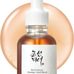 Beauty of Joseon Revive Snail Mucin Ginseng Serum Hydrating Peptide Facial Moisturizer Dark Spot Acne Scar Remover for Sensitive Face. Korean Skin Care for Men and Women, 30ml, 1fl. Oz