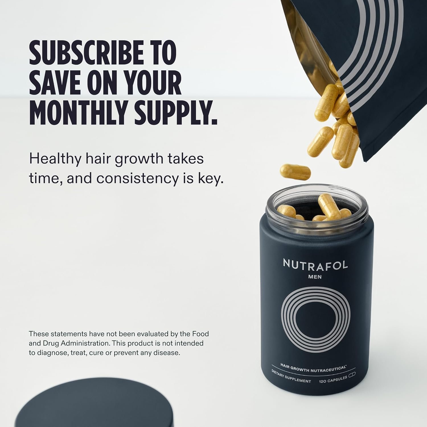 Nutrafol Men's Hair Growth Supplements, Clinically Tested for Visibly Thicker Hair and Scalp Coverage, Dermatologist Recommended - 1 Month Supply - Image 8