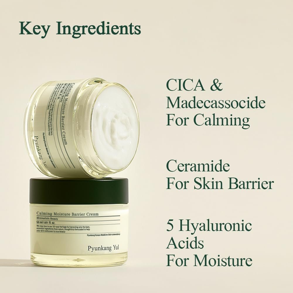 Pyunkang Yul PKY Calming Moisture Barrier Cream Instantly Soothes Sensitive Skin, Hyaluronic Acid & Ceramide for Hydration, Vegan, Korean Skincare (1.69 Fl. Oz, 50ml) - Image 5