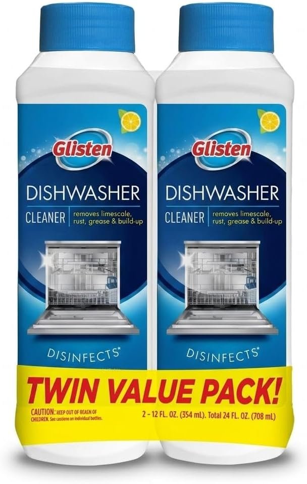 Summit Brands DM03N-SS Glisten Dishwasher Magic Machine Cleaner and Disinfectant, 12 Fl Oz Bottle, 2-Pack , White