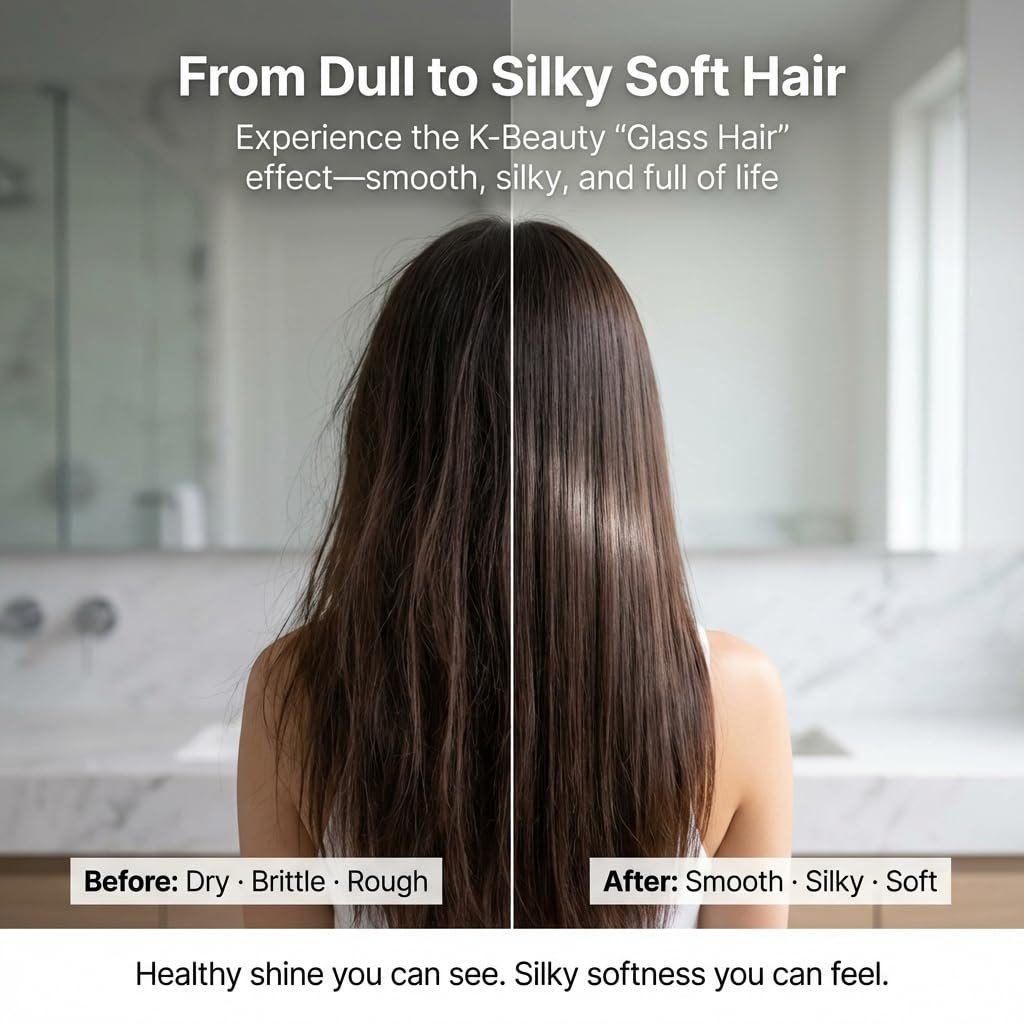 #OOTD Rice Water Biotin Shampoo for Hair Thickening & Volumizing - Sulfate Free Korean Hair Care with Hyaluronic Acid - Deep Hydration & Repair for Dry Damaged Hair, Sensitive Scalp, 20.29 Fl Oz - Image 7