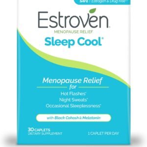 Estroven Sleep Cool for Menopause Relief, 30 Ct, Sleep Support Supplement With Clinically Proven Ingredients to Relieve Menopause Symptoms plus Night Sweats & Hot Flash Relief, Drug-No & Gluten-No