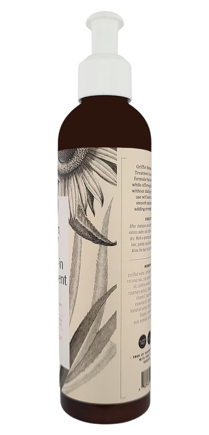 Griffin Remedy Leave-In Conditioner Treatment-Lightweight Moisture Formula to Smooth Frizz and Add Shine For All Hair Types-All Natural, Sulfate Free, Paraben Free, 8 fl oz - Image 2