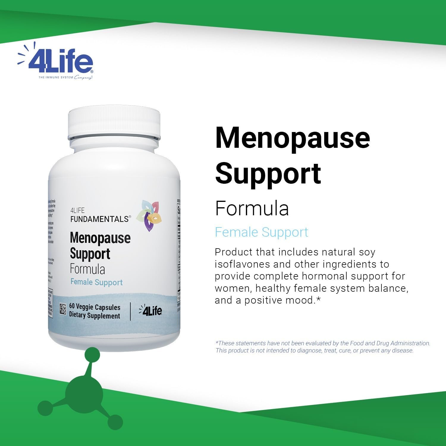 4Life Menopause Support Formula - with Soy Isoflavones, Black Cohosh, Chaste Tree, L-Theanine, Quercetin, for Hormone Balance - 60 Veggie Capsules - Image 4
