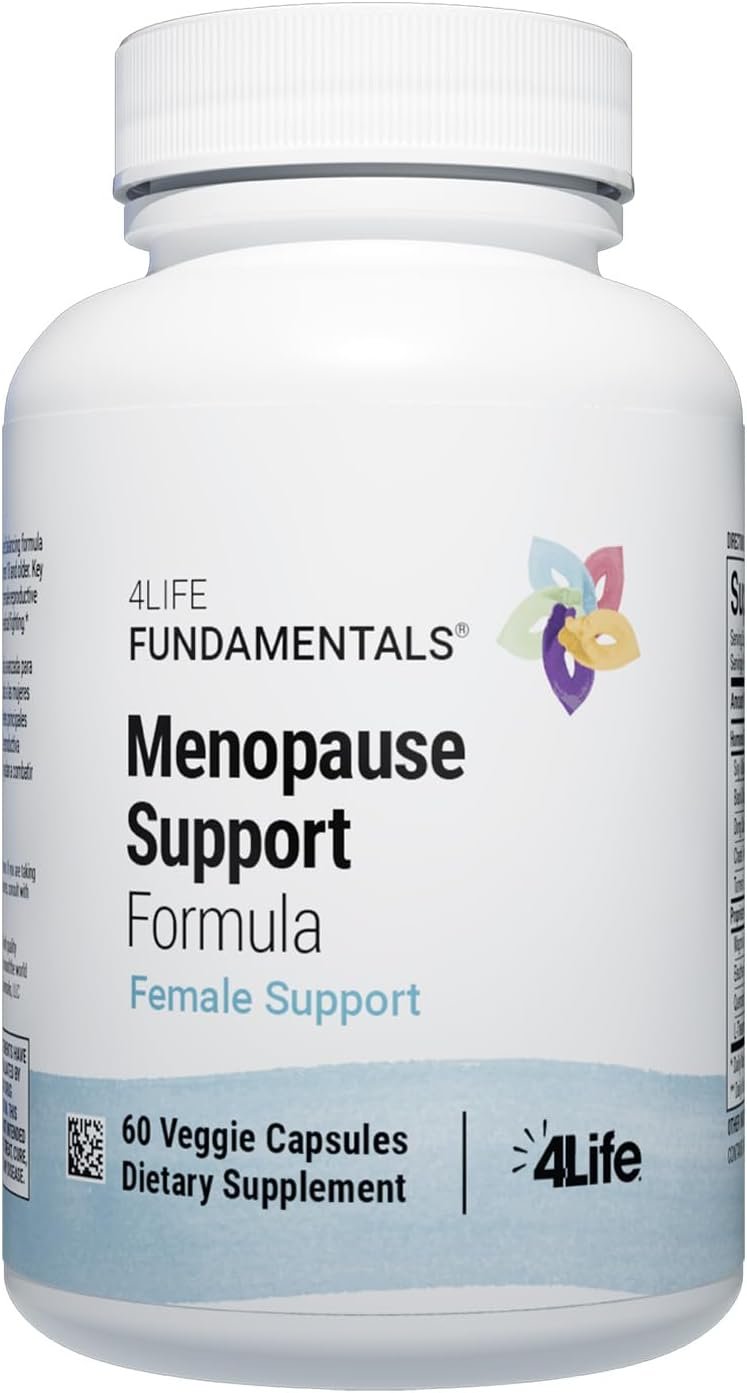 4Life Menopause Support Formula - with Soy Isoflavones, Black Cohosh, Chaste Tree, L-Theanine, Quercetin, for Hormone Balance - 60 Veggie Capsules