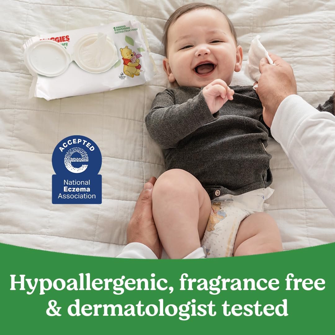 Huggies Natural Care Sensitive Baby Wipes, Unscented, Hypoallergenic, 99% Purified Water, 3 Refill Packs (528 Wipes Total) - Image 5
