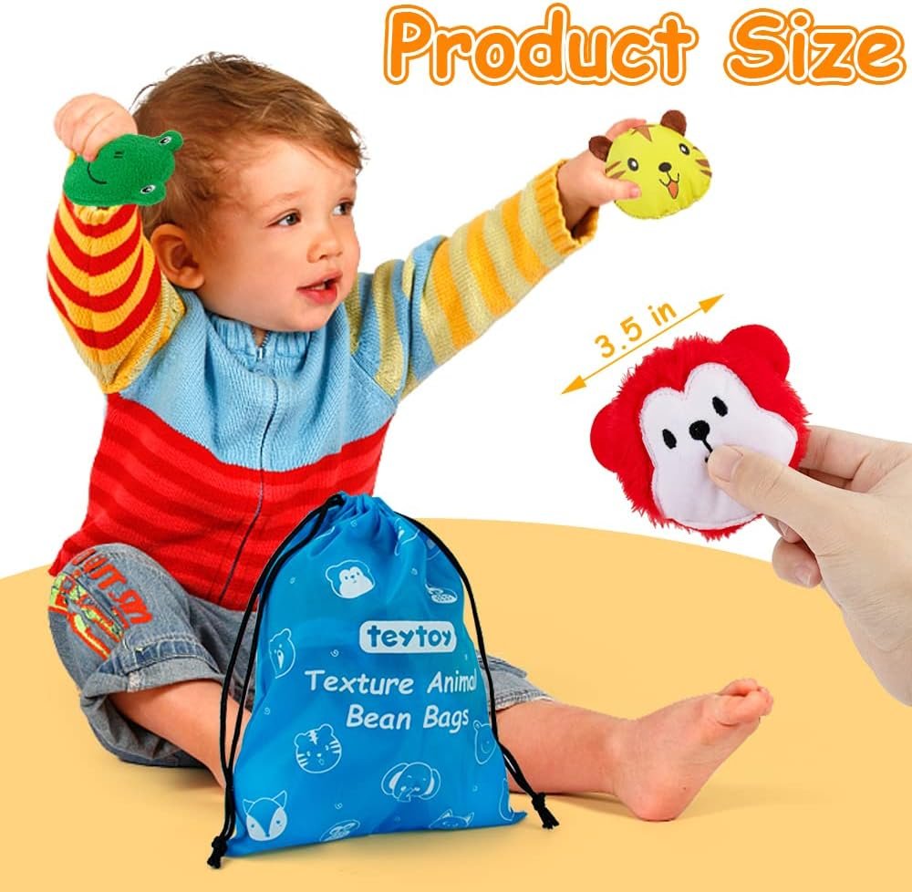 teytoy Sensory Bean Bag for Kids 10 Pack,Texture Sensory Beanbags,Sensory Toys for Autism,Animal Sensory Fine Motor Toys with Storage Bag for Boys and Girls - Image 7