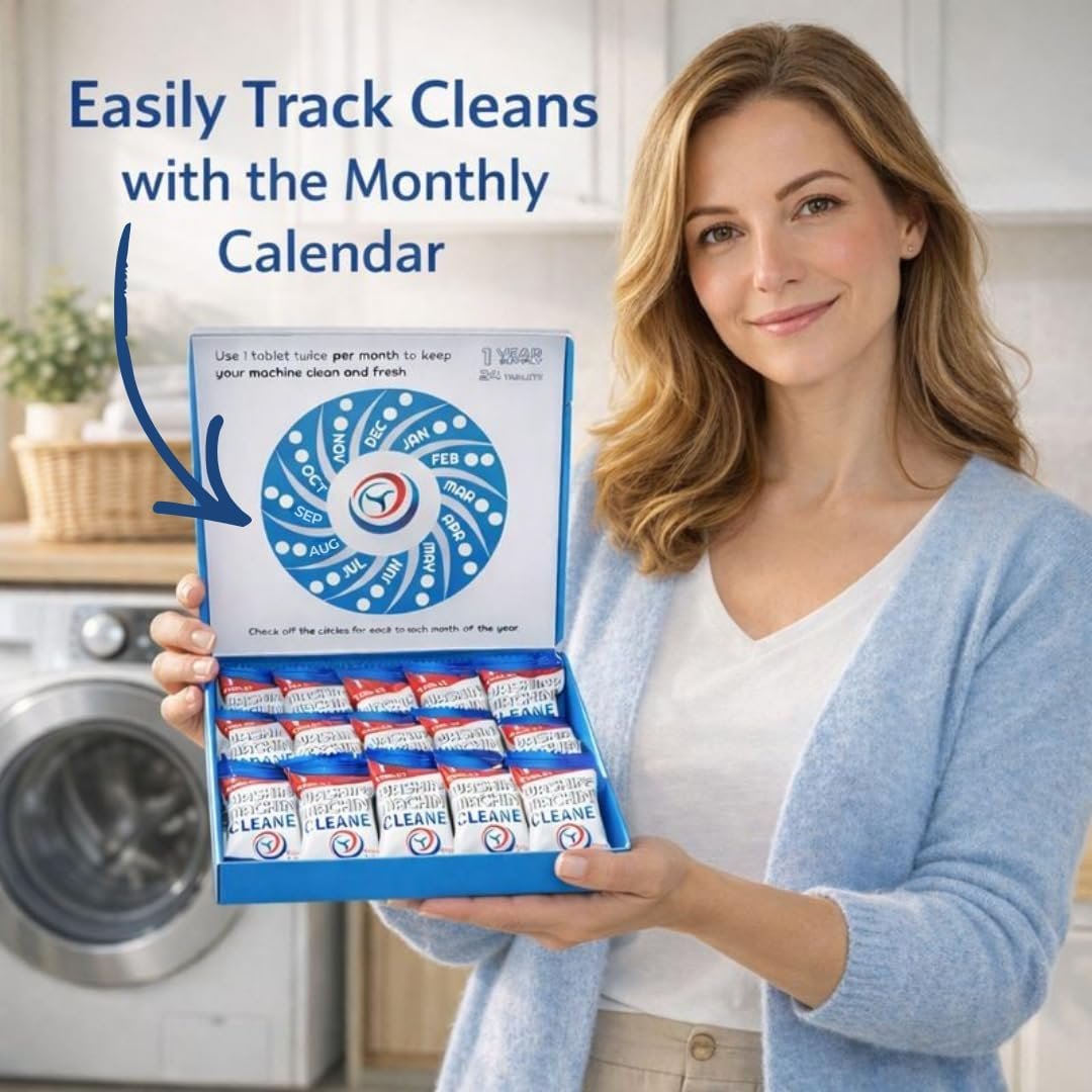 Washing Machine Cleaner Tablets - Penetrating Deep Clean Washer Cleaner Tablets For Front Loader And Top Load HE - Active Formula Tub Descaler Deodorizer - Image 8