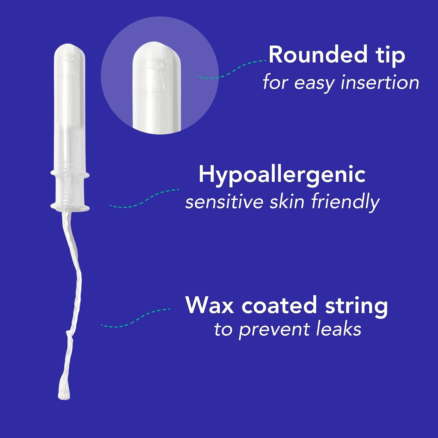 Marlow 100% Organic Cotton Easy Glide Tampons with Compact Plant Based BPA Free Applicator, Chlorine Free, Toxin Free, Hypoallergenic, Dermatologically Tested, Fragrance Free, Regular, 54 Count - Image 3