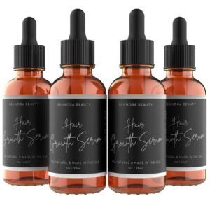 Rennora Hair Growth Serum with Organic Herbs and Natural Vitamins, Peppermint Oil, Stinging Nettle, and Rosemary Oil, No Chemicals, Formulated for Hair Regrowth (4 Pack – 120 Day Supply)