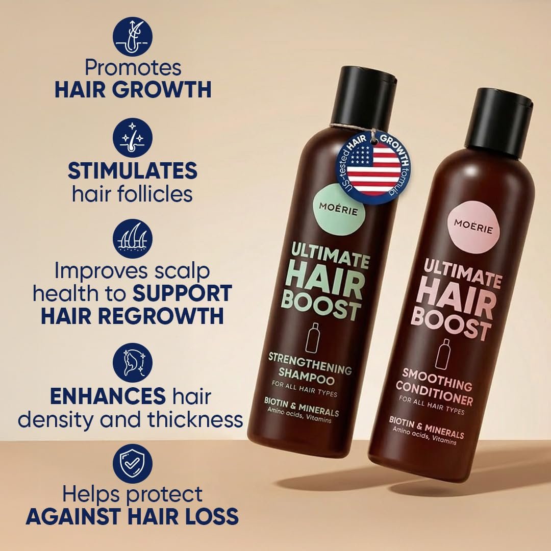 Moerie Hair Growth Shampoo and Conditioner for Women and Men, Hair Loss Solution with Biotin and Rosemary, Thickening Shampoo and Conditioner for Thinning Hair – Promotes Regrowth - Image 3