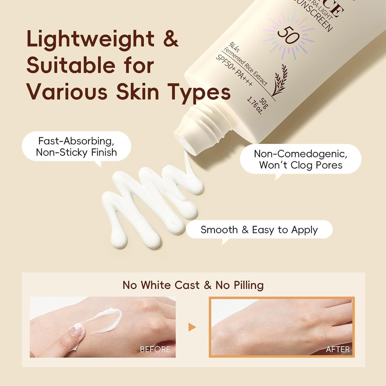 9PCS Rice Skincare Set for Women & Girls – Korean Skin Care Set with Rice Cleanser, Toner, Serum, Face Cream, Eye Cream, Sunscreen, Ice Roller, Headband & Card – Moisturizing & Skin Barrier Support - Image 5