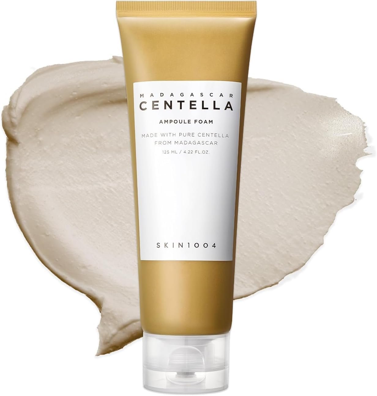 SKIN1004 Madagascar Centella Ampoule Foam, 4.23 fl.oz, Korean Face Cleanser & Makeup Remover with Centella Asiatica, Gentle Daily Cleanser for Soft Skin, Korean Skin Care