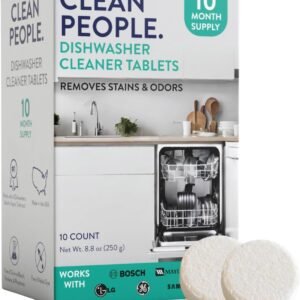 The Clean People Dishwasher Cleaner – Dishwasher Cleaner Tablets for Removing Limescale, Mineral Buildup, Grease & Odors – 10 Count, Citrus Scent