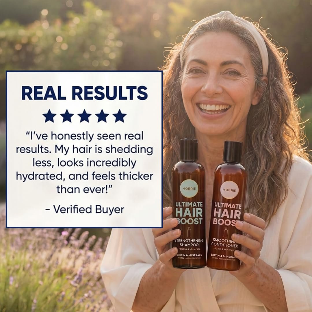 Moerie Hair Growth Shampoo and Conditioner for Women and Men, Hair Loss Solution with Biotin and Rosemary, Thickening Shampoo and Conditioner for Thinning Hair – Promotes Regrowth - Image 9