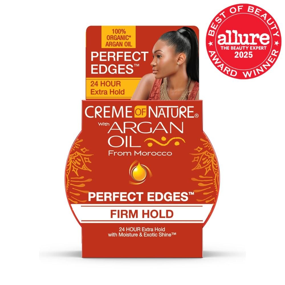 Creme of Nature Perfect Edges™ Firm Hold Edge Control Gel, 24-Hour Hold, Non-Flaking, Frizz Control, Sleek Hair Gel, Argan Oil Edge Styler, 2.25 oz - Image 2