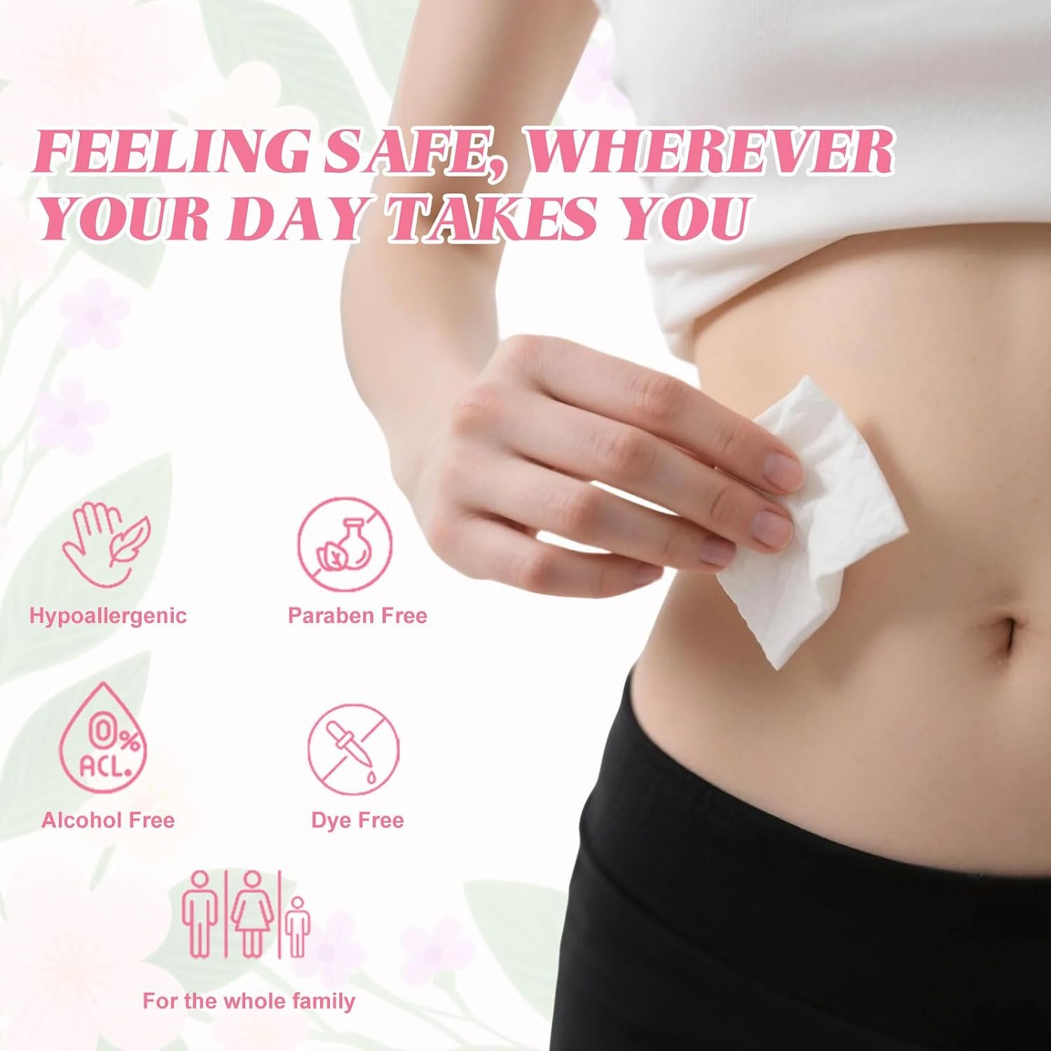 Feminine Wipes Individually Wrapped, Flushable Wipes Travel,Feminine Care Vaginal Wipes for Adult,Women, Girl and Homeless (Pack of 50,Unscented) - Image 8