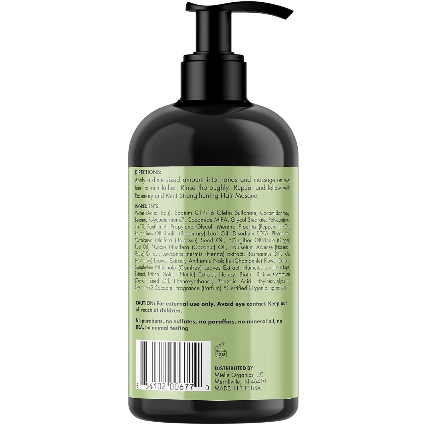 Mielle Organics Rosemary Mint Hair Strengthening Biotin Shampoo - Moisturizing Hair Shampoo for Women and Men to Gently Cleanse, Repair & Protect Strands (20 oz) - Image 8