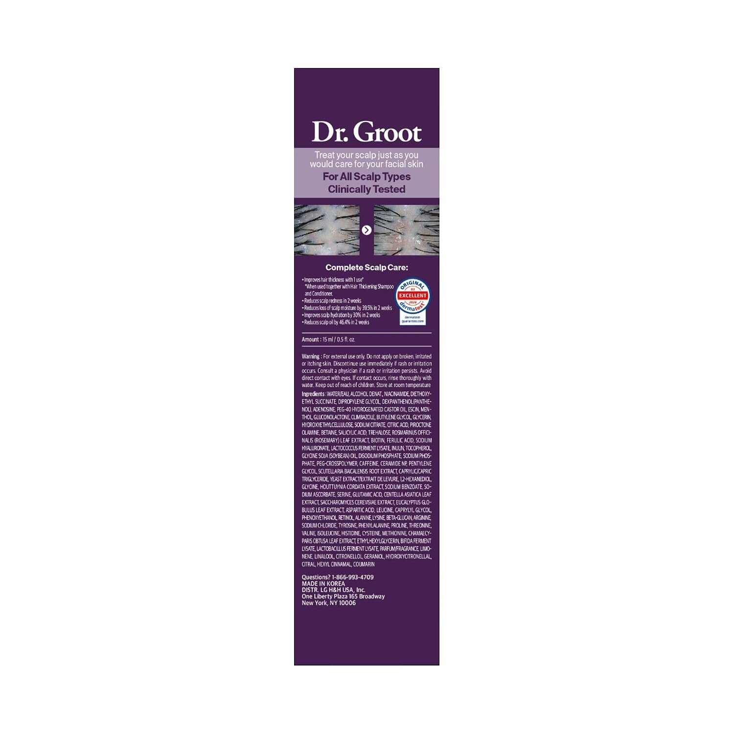 Dr. Groot Award-Winning Hair Thickening Serum for Hair Loss, Thinning Hair, Korean Hair Care, Scalp Treatment, Clinically Tested, Thicker, Reduces Oil, Roll On - Image 2