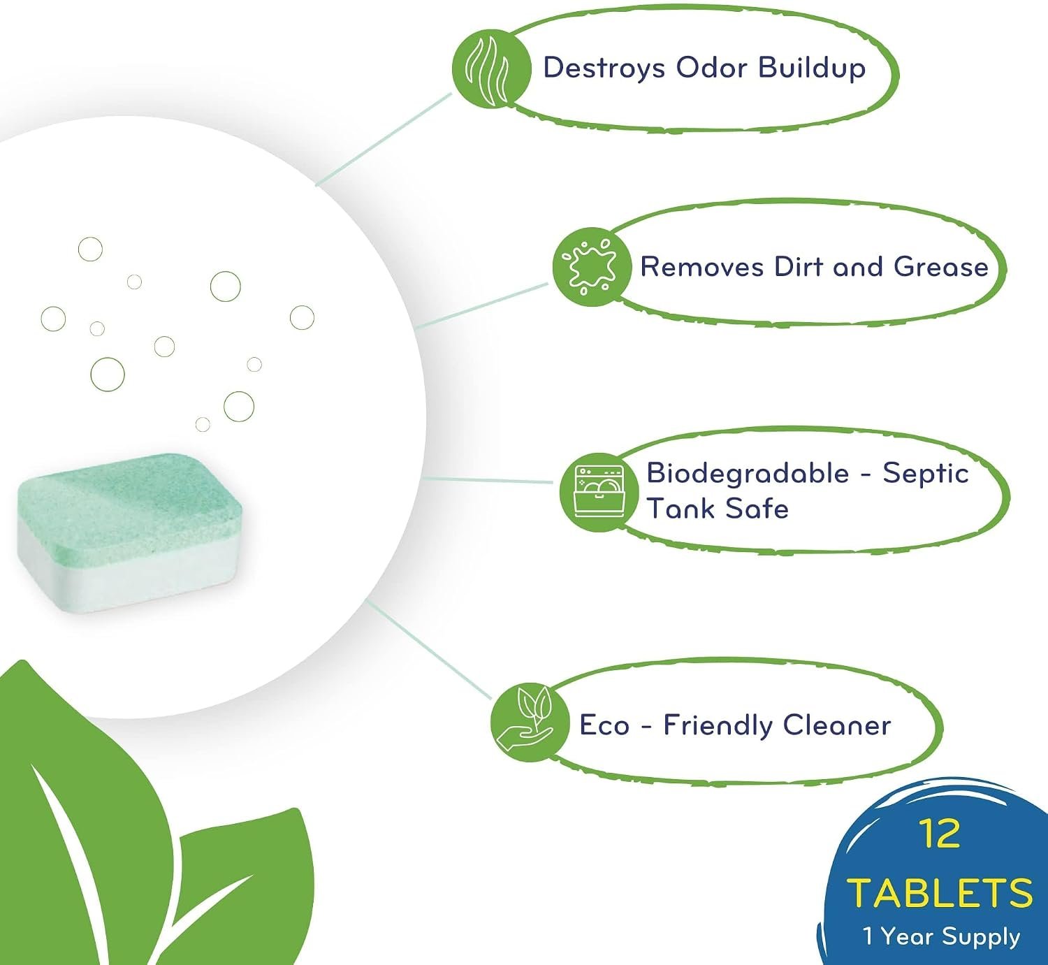 Eco-Gals Dishwasher Cleaner - 12 Tablets - 12 Month Supply - Unscented - Image 3