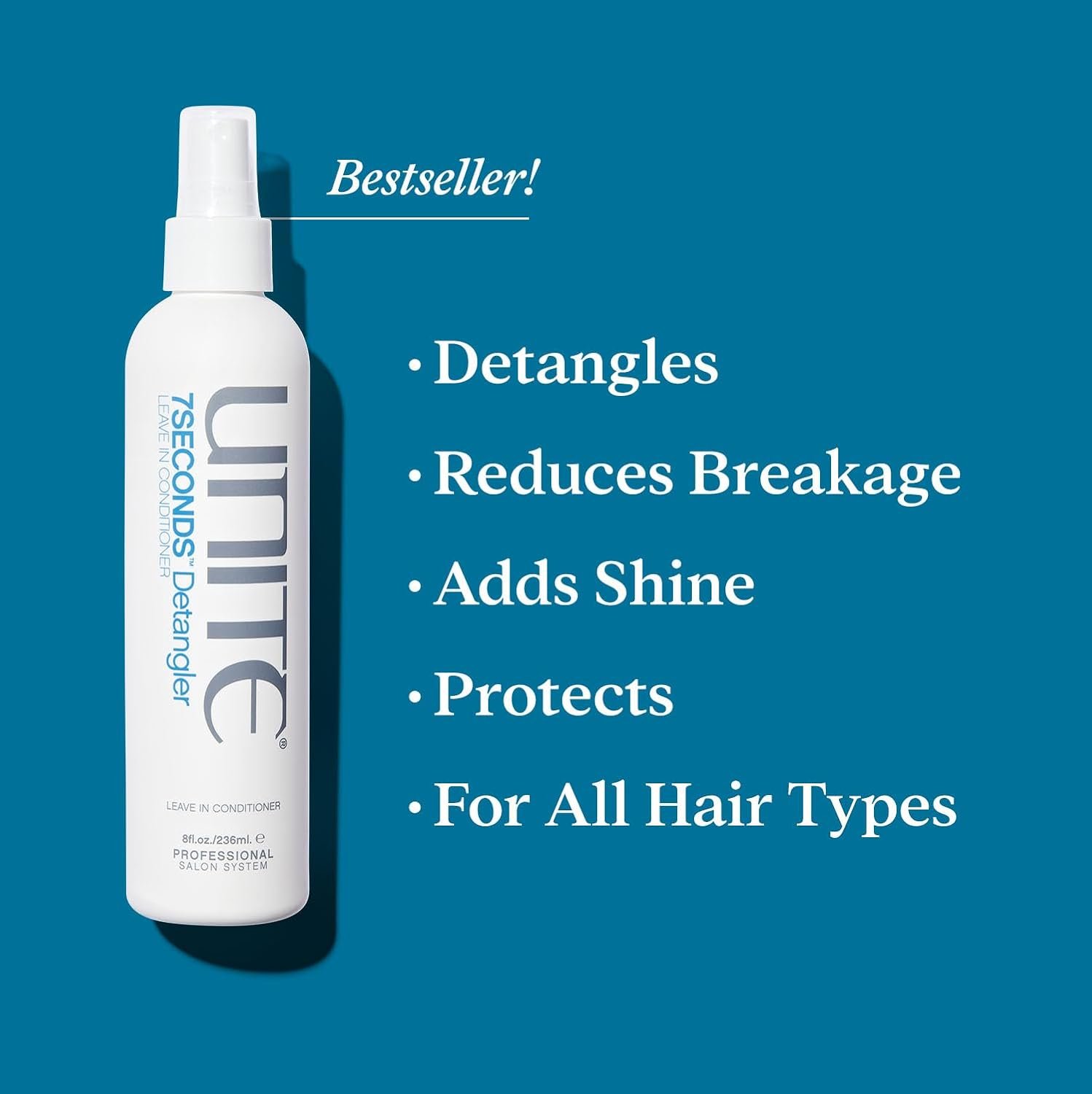 UNITE Hair 7SECONDS Detangler Leave-In Conditioner Spray for Frizz Control & Heat Protection - Image 3