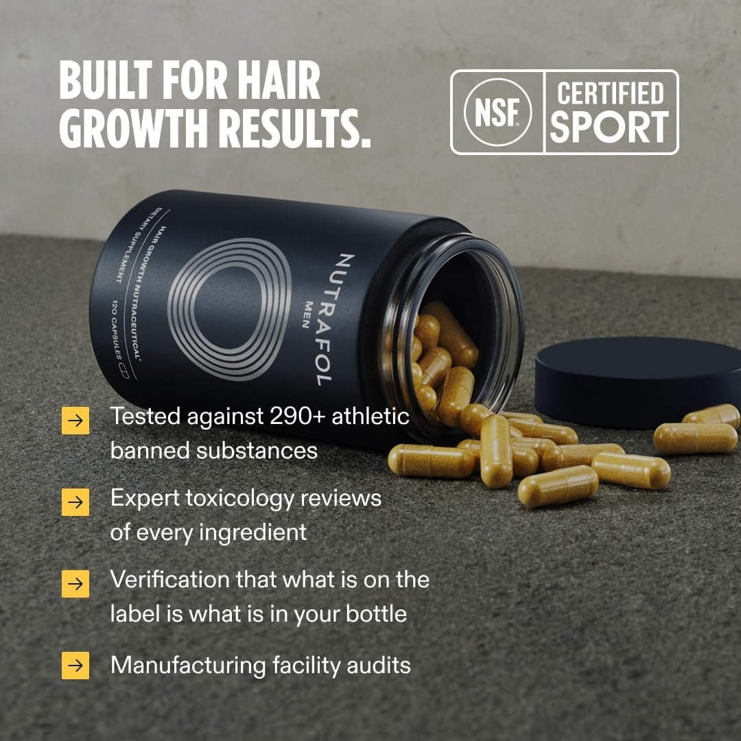 Nutrafol Men's Hair Growth Supplements, Clinically Tested for Visibly Thicker Hair and Scalp Coverage, Dermatologist Recommended - 1 Month Supply - Image 11