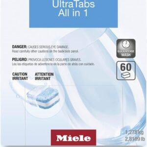 Miele Genuine UltraTabs All in 1 Dishwasher, 60 Detergent Tablets