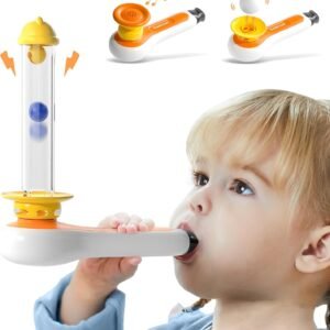 TOP BRIGHT 3 in 1 Sensory Toys for Toddlers, Early Development Activity Toys with Whistle, Bell Tube & Ball Blowing, Montessori Fine Motor Skills Toys for 3 4 5 Year Old Boys Girls Birthday Gifts