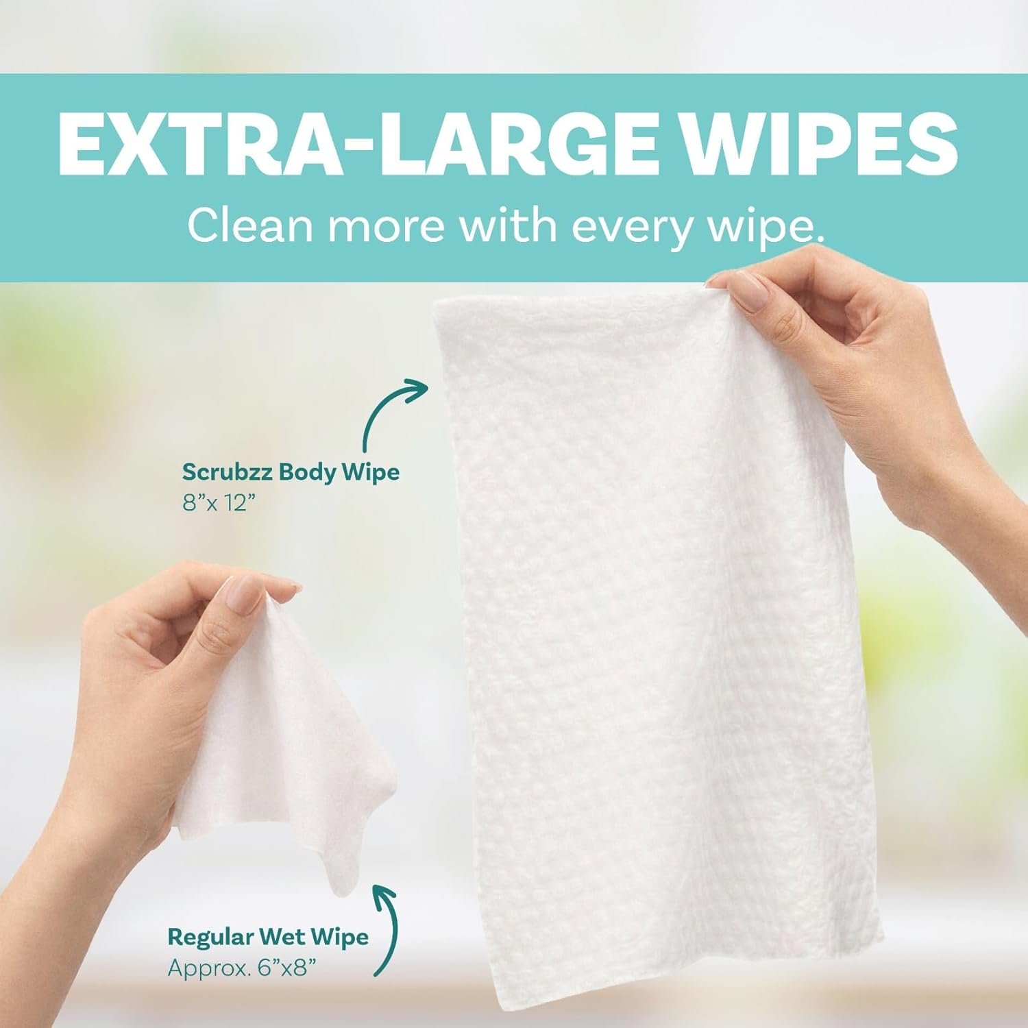 Adult Wipes for Elderly, Extra Large 8” x 12” – Thicker, Premium & Extra Moist No Rinse Whole Body Bathing & Incontinence Wipes – For Men and Women, Bed Bathing & Daily Hygiene – 200 Count - Image 2