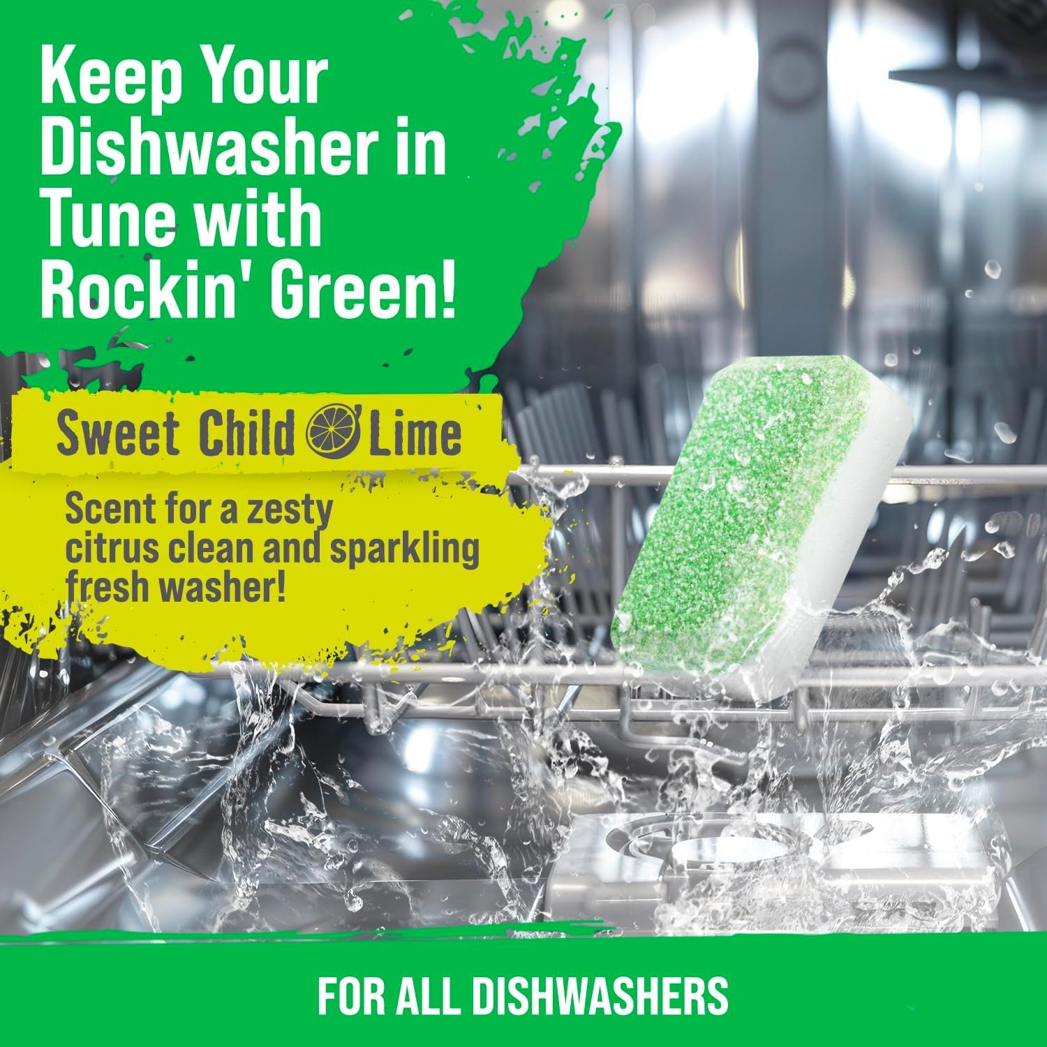 Rockin' Green Deep Cleaning and Deodorizing Tablets for Dishwashers, Washing Machines, and Garbage Disposals, Removes Odor and Residue (Dishwasher Cleaning Tablets, 8 Pack) - Image 7